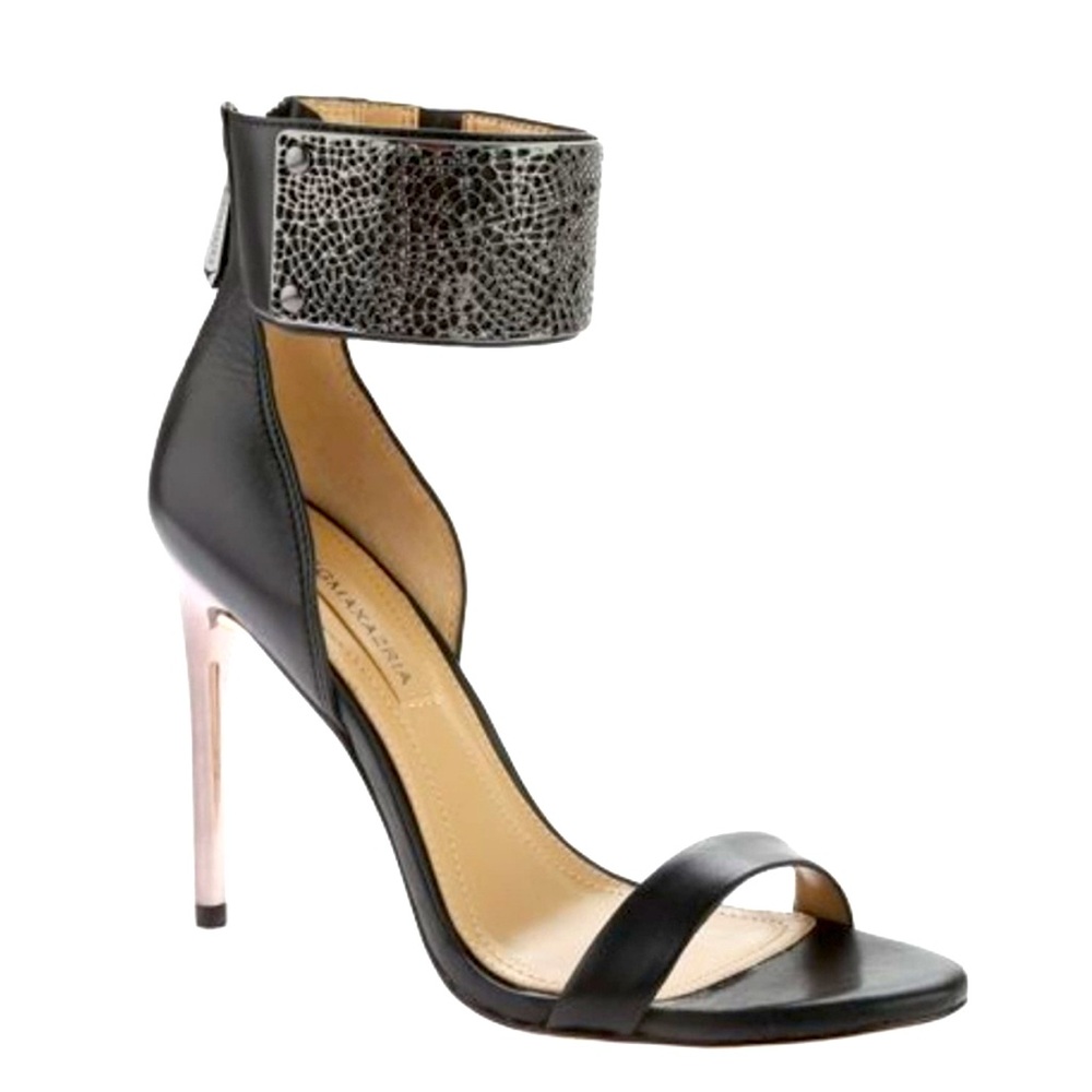 BCBGMaxazria Everling 2 Elegant Black High Heels With Ankle Cuff Size 8M
